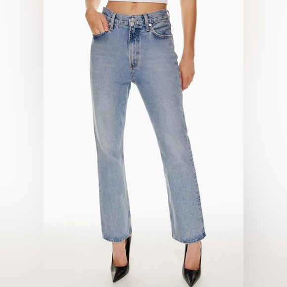 NWT Agolde Vintage High Rise Boot Swat Wash Organic Cotton Aritzia - Picture 4 of 10